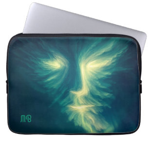 Northern Lights Spirit Face Cosmic Sky Art Laptop Sleeve