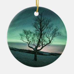 Northern Lights Tree Ceramic Ornament
