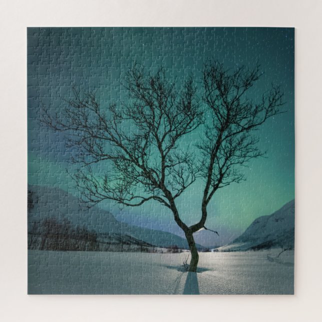Northern Lights Tree Jigsaw Puzzle (Vertical)