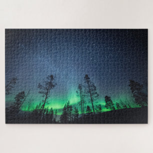 Northern Lights Trees Jigsaw Puzzle