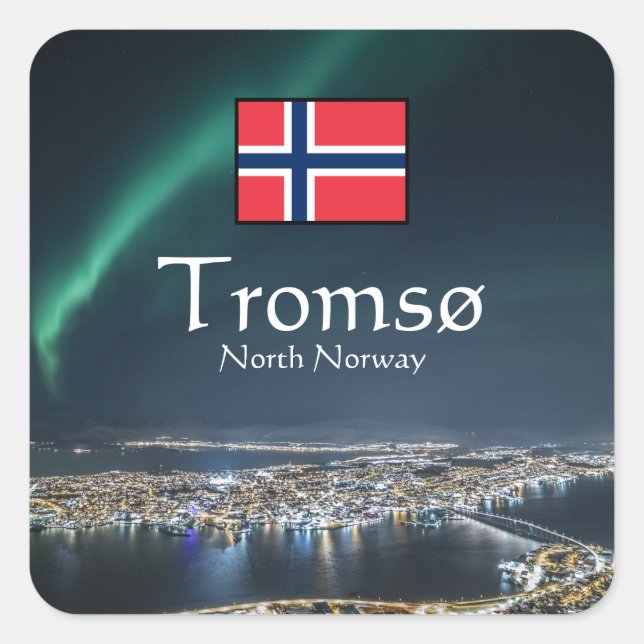 Northern Lights Tromso Norway Square Sticker (Front)