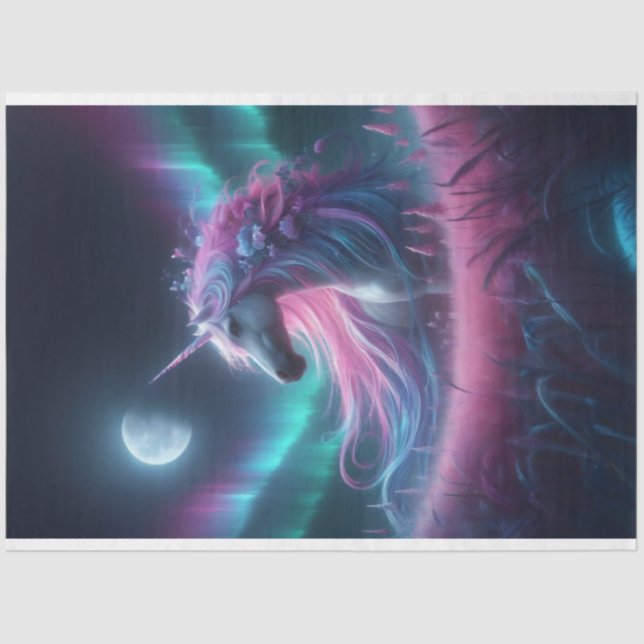 Northern Lights Unicorn 2 Tissue Paper (Front)