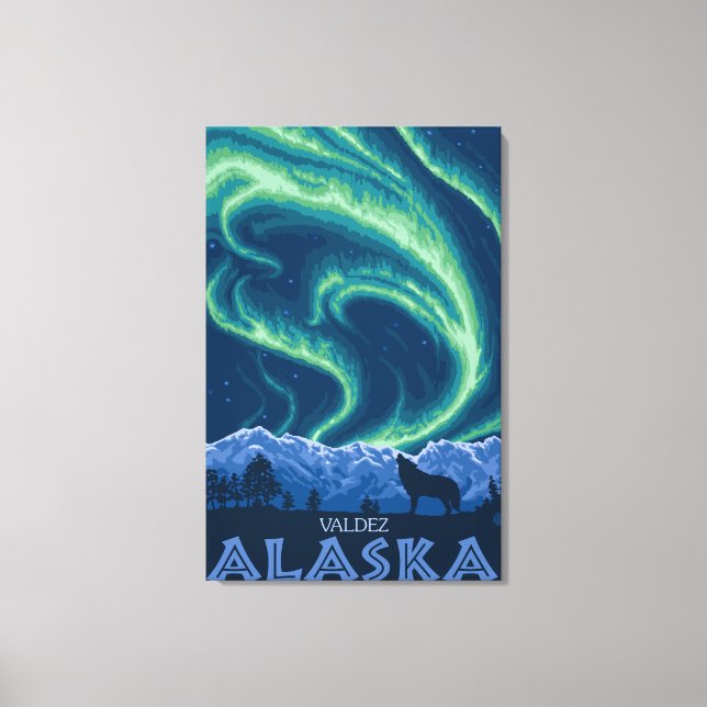 Northern Lights - Valdez, Alaska Canvas Print (Front)