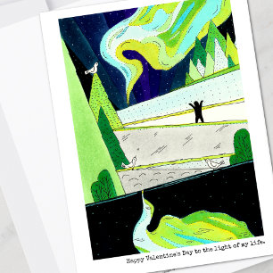 Northern Lights Valentine's Day Holiday Card