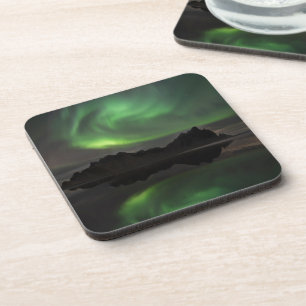 Northern Lights   Vestrahorn Beach Hofn, Iceland Coaster