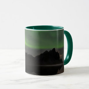 Northern Lights Vestrahorn Beach Hofn, Iceland Mug