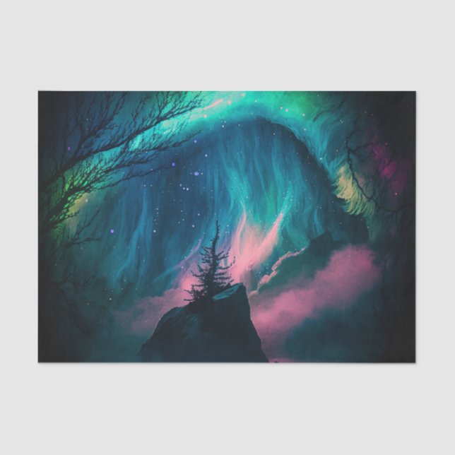 Northern Lights Vibrant Colors Tissue Paper (Front)