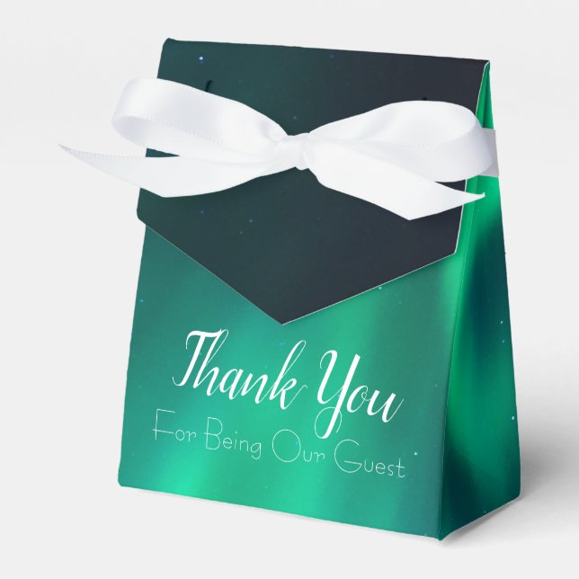 Northern Lights Wedding Favour Box (Front Side)