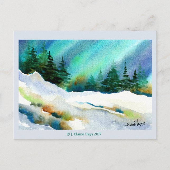 Northern Lights Winter Postcard (Front)