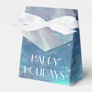 Northern Lights Winter Scene Happy Holidays Favor Box