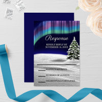 Northern Lights Winter Wedding RSVP Card