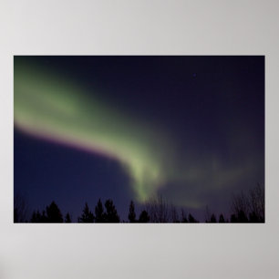 Northern Lights with a Streak of Purple Poster