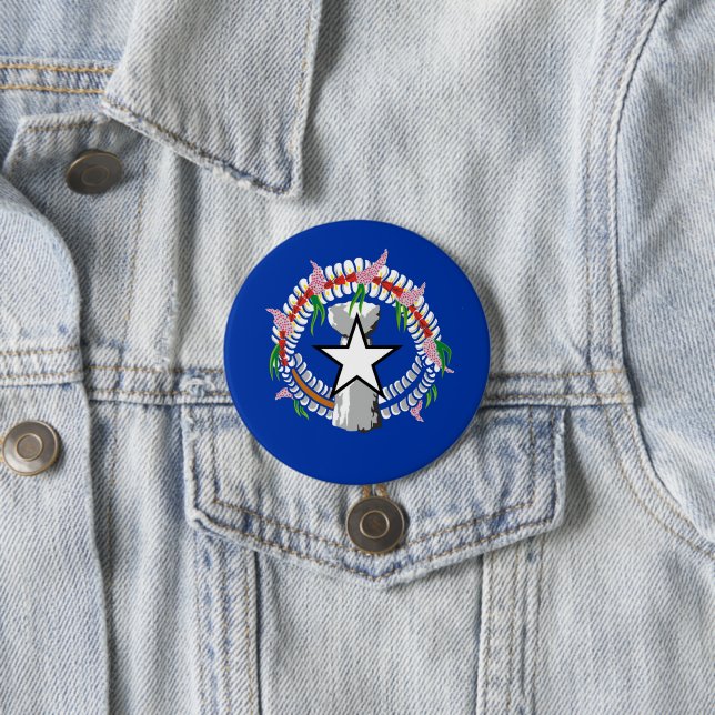 Northern Mariana Islands flag 3 Inch Round Button (In Situ)