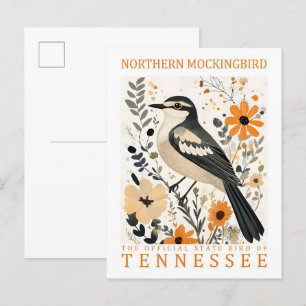 Northern Mockingbird Bird of Tennessee Travel Postcard