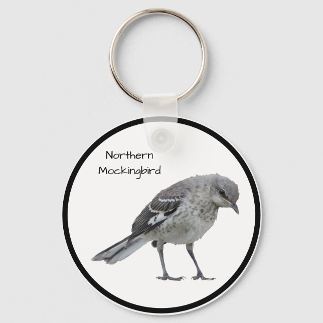 Northern Mockingbird Keychain (Front)