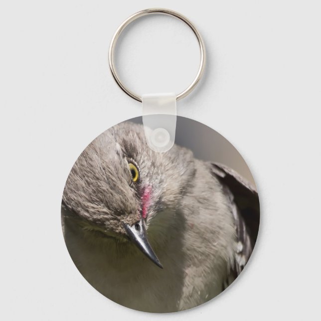 Northern Mockingbird takes a Bow Apparel & Gifts Keychain (Front)