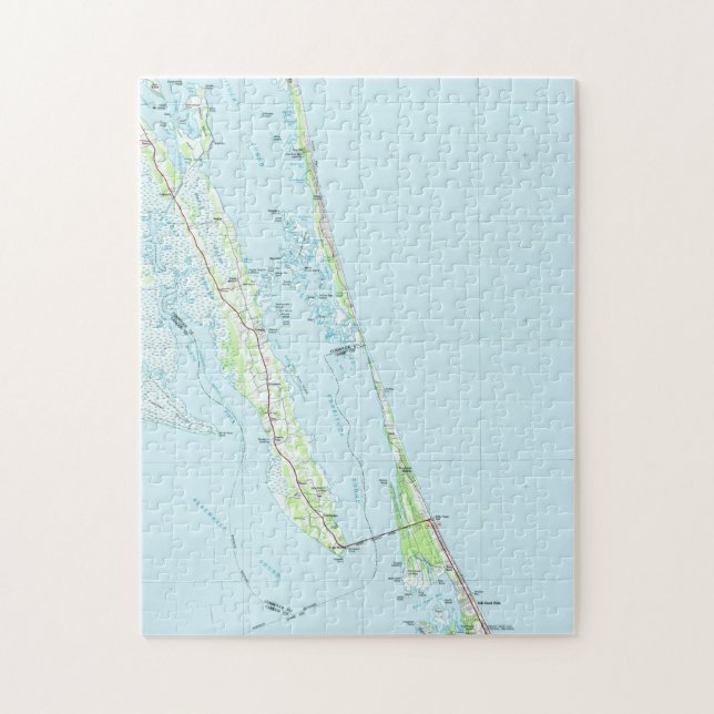 Northern Outer Banks North Carolina Map (1985) Jigsaw Puzzle (Vertical)