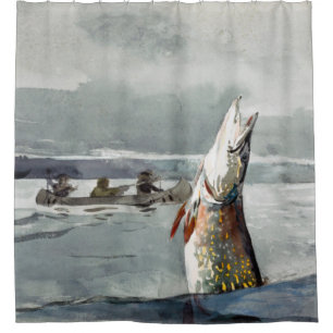 Northern Pike and Fishermen Fish by Winslow Homer