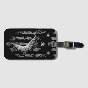 Northern Pike Tiger Musky Fishing Lover Luggage Tag
