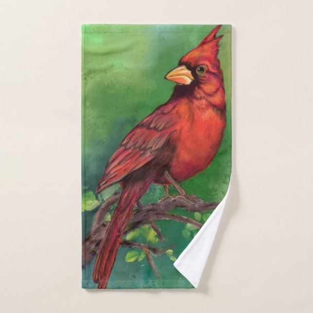 Northern Red Cardinal Bird Bath Towel Set (Hand Towel)