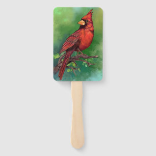 Northern Red Cardinal Bird Hand Fan