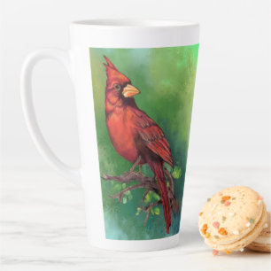 Northern Red Cardinal Bird Latte Mug