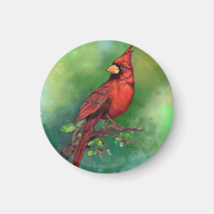 Northern Red Cardinal Bird Magnet