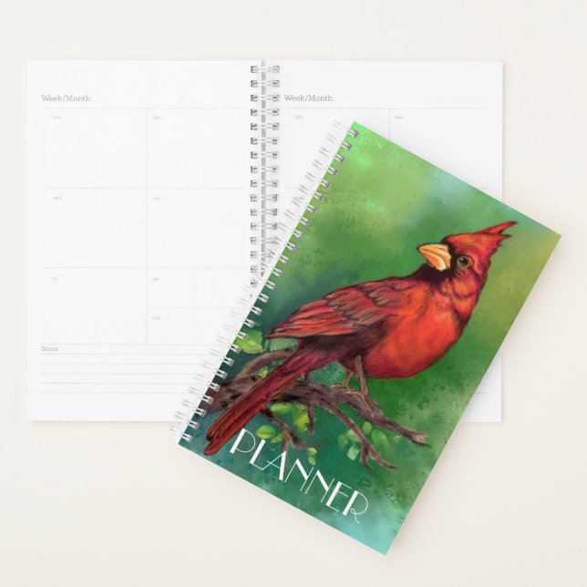 Northern Red Cardinal Bird Planner (Display)