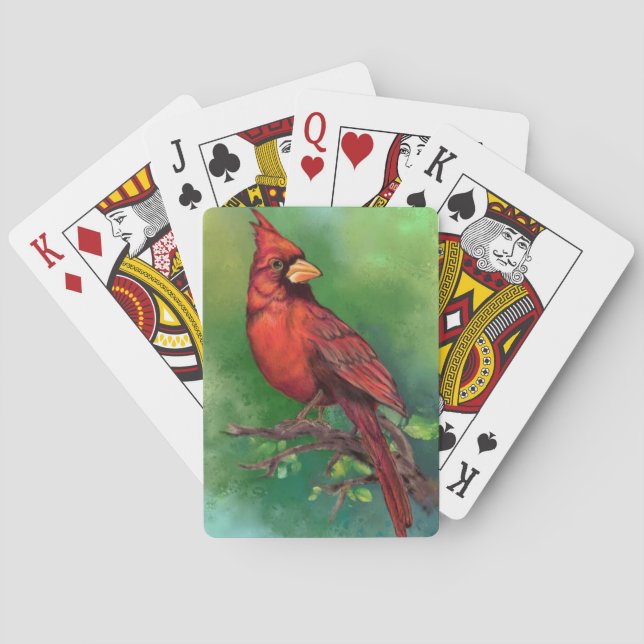 Northern Red Cardinal Bird Playing Cards (Back)
