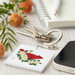 Northern Red Cardinal Keychain