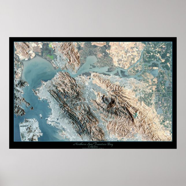 Northern San Francisco, CA satellite print (Front)