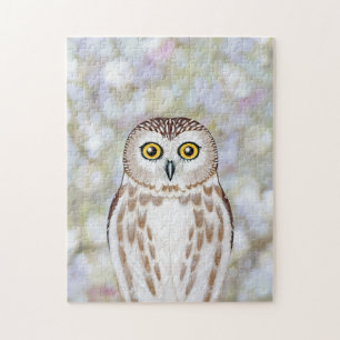 northern saw whet owl (woodland animal portrait) jigsaw puzzle