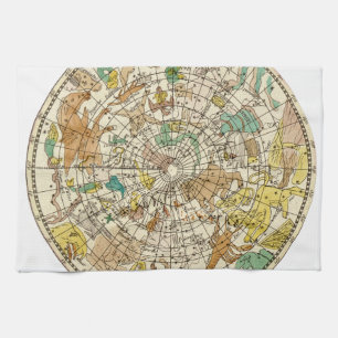 Northern Sky Star Chart and Constellations Map Kitchen Towel