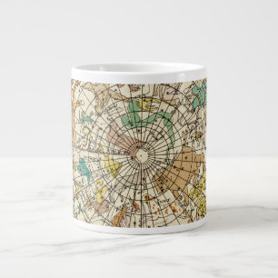 Northern Sky Star Chart and Constellations Map Large Coffee Mug