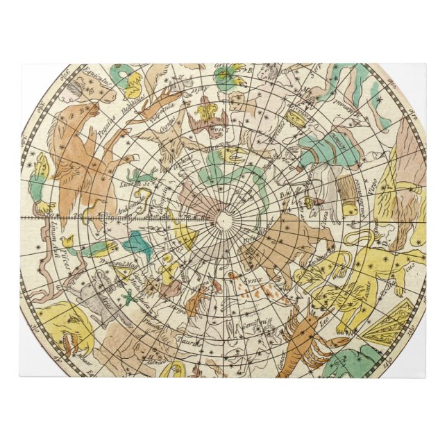 Northern Sky Star Chart and Constellations Map Notepad (Front)