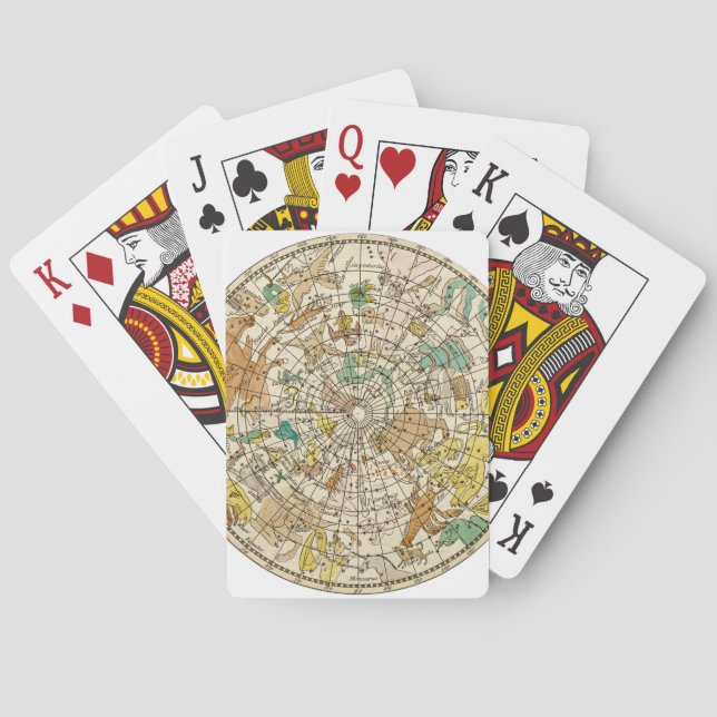 Northern Sky Star Chart and Constellations Map Playing Cards (Back)