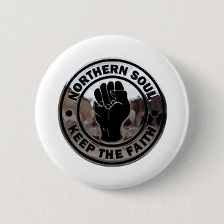 northern soul chrome and black 2 inch round button