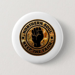 northern soul gold black 2 inch round button