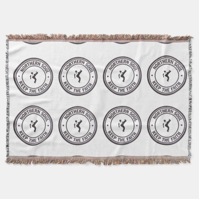 Northern Soul Keep The Faith Slogans & Dancer Throw Blanket (Front)