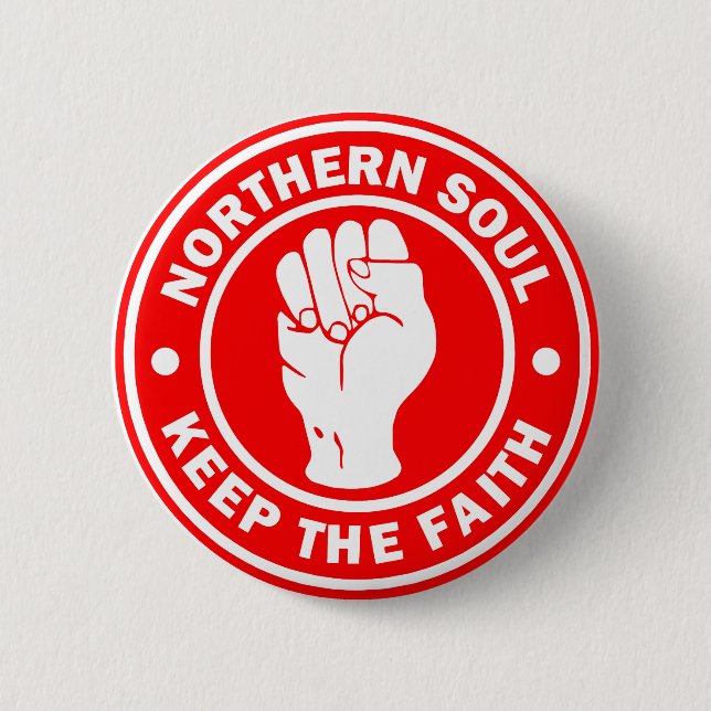 northern soul Logo Red 2 Inch Round Button (Front)
