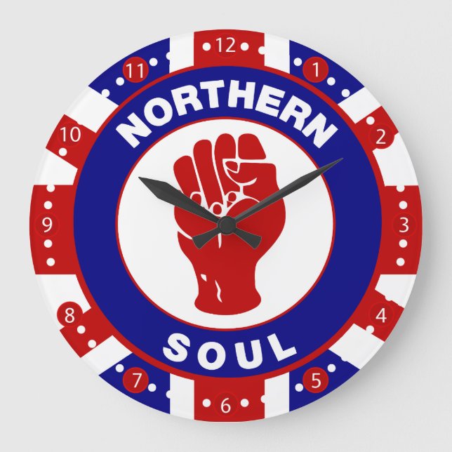 Northern Soul Mod target design on union Jack Large Clock (Front)