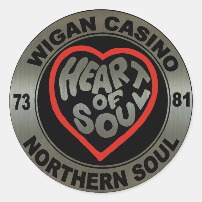 Northern soul Wigan Casino Autocollants métallique (Devant)