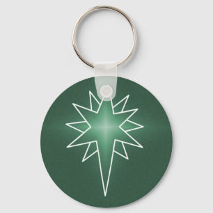 Northern Star Christmas Keychain, Green Keychain
