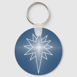 Northern Star Christmas Keychain, Royal Blue Keychain