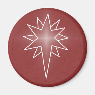 Northern Star Christmas Magnet, Red Magnet