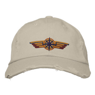 Northern Star Compass Pilot Wings Embroidered Hat