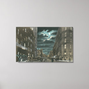 Northern View of Chenango Street at Night Canvas Print