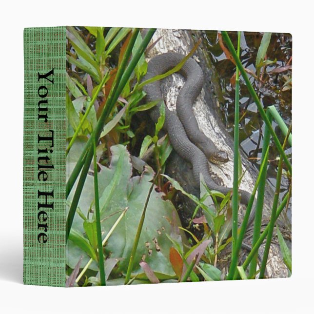 Northern Water Snake Basking on Log Multiple Items Binder (Front/Spine)
