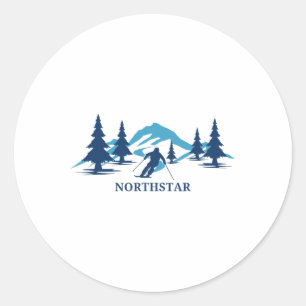 Northstar California Ski Resort Skiing Skier Classic Round Sticker