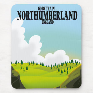 Northumberland england travel poster mouse pad